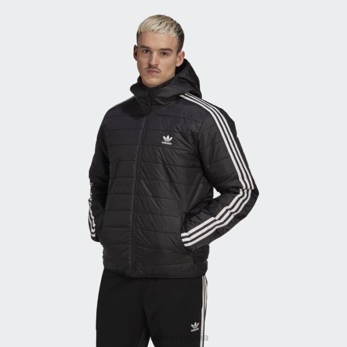 Adidas jachetă pufă neagră căptușită cu glugă adidas bărbați negru 2JBN15243
