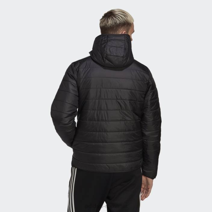 Adidas jachetă pufă neagră căptușită cu glugă adidas bărbați negru 2JBN15243