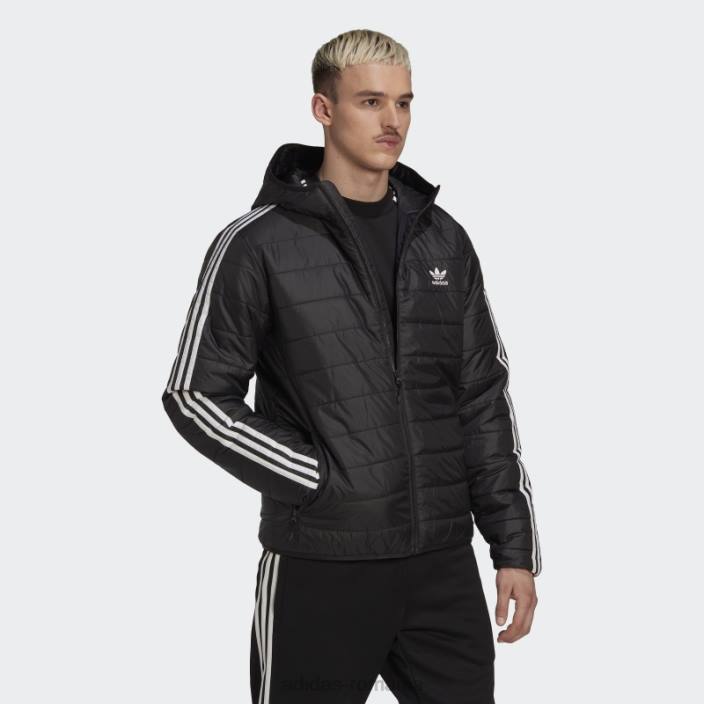 Adidas jachetă pufă neagră căptușită cu glugă adidas bărbați negru 2JBN15243