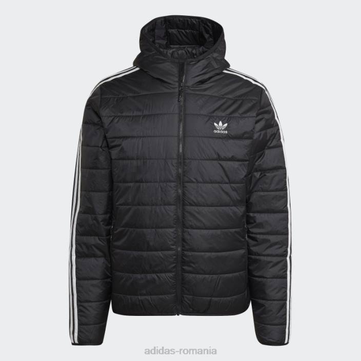 Adidas jachetă pufă neagră căptușită cu glugă adidas bărbați negru 2JBN15243