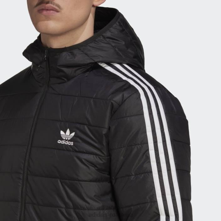 Adidas jachetă pufă neagră căptușită cu glugă adidas bărbați negru 2JBN15243