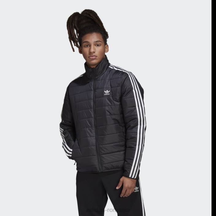 Adidas jachetă pufă neagră căptușită cu guler adidas bărbați negru 2JBN15057