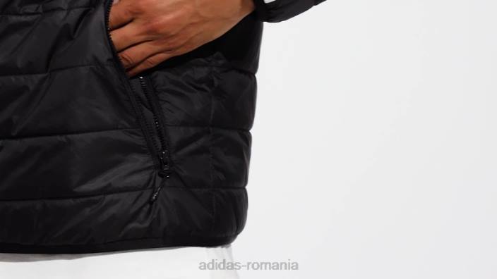 Adidas jachetă pufă neagră căptușită cu guler adidas bărbați negru 2JBN15057