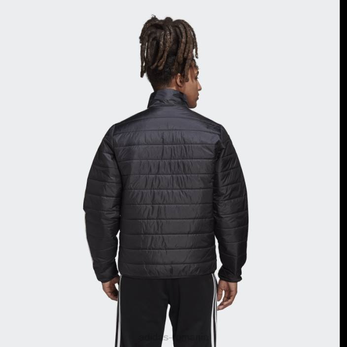 Adidas jachetă pufă neagră căptușită cu guler adidas bărbați negru 2JBN15057