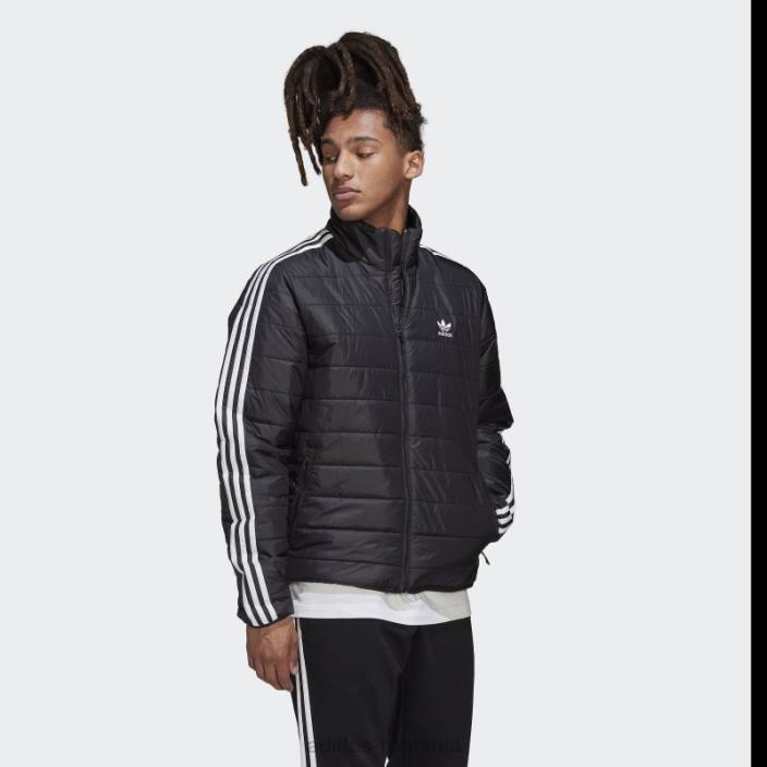 Adidas jachetă pufă neagră căptușită cu guler adidas bărbați negru 2JBN15057
