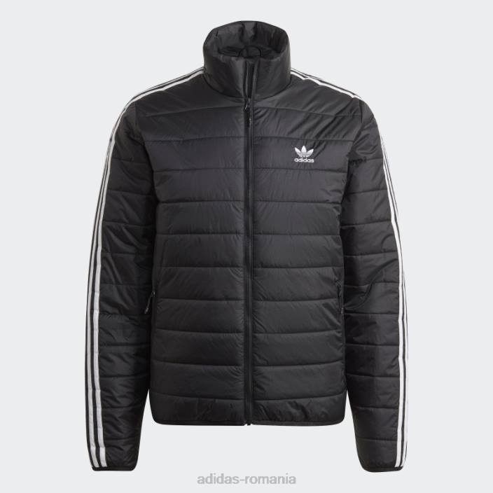 Adidas jachetă pufă neagră căptușită cu guler adidas bărbați negru 2JBN15057