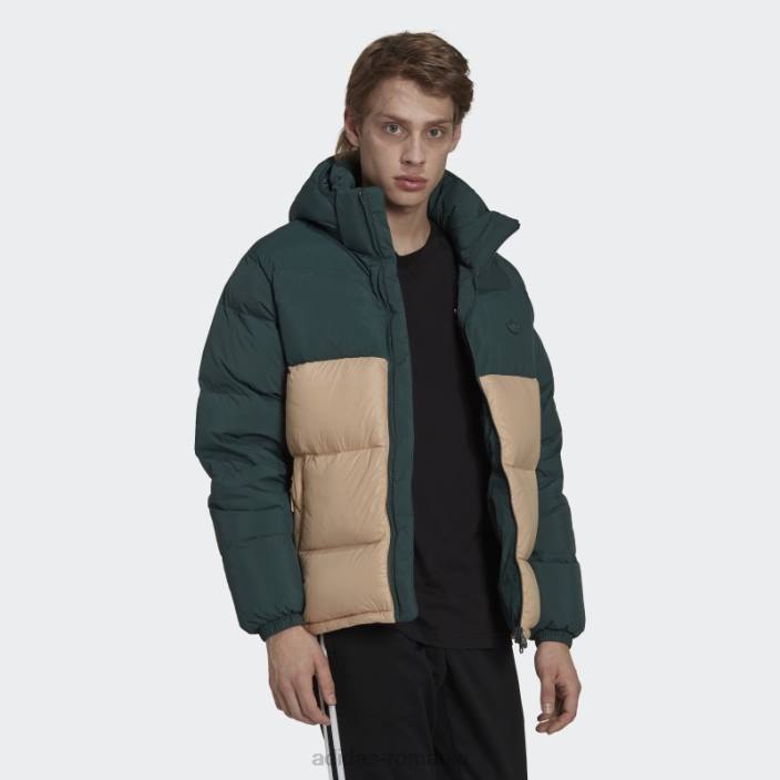 Adidas jachetă puf regen cu glugă verde mineral adidas bărbați verde mineral/bej 2JBN15276