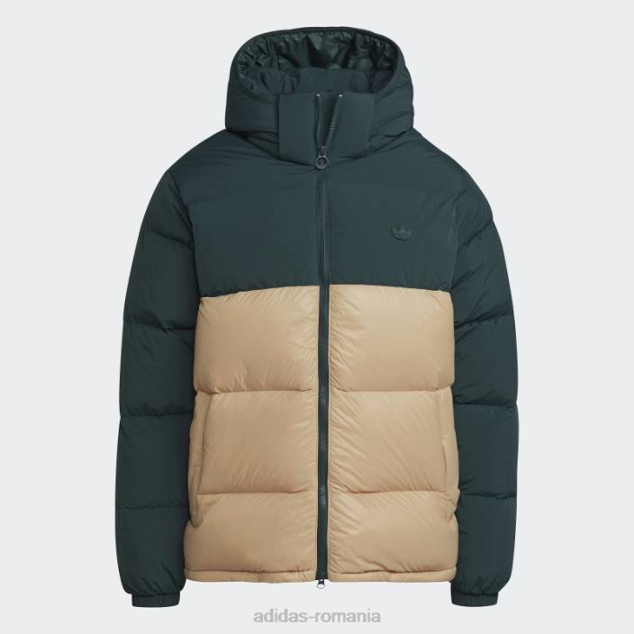 Adidas jachetă puf regen cu glugă verde mineral adidas bărbați verde mineral/bej 2JBN15276