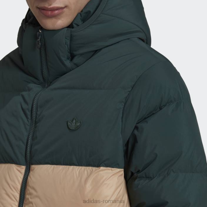 Adidas jachetă puf regen cu glugă verde mineral adidas bărbați verde mineral/bej 2JBN15276