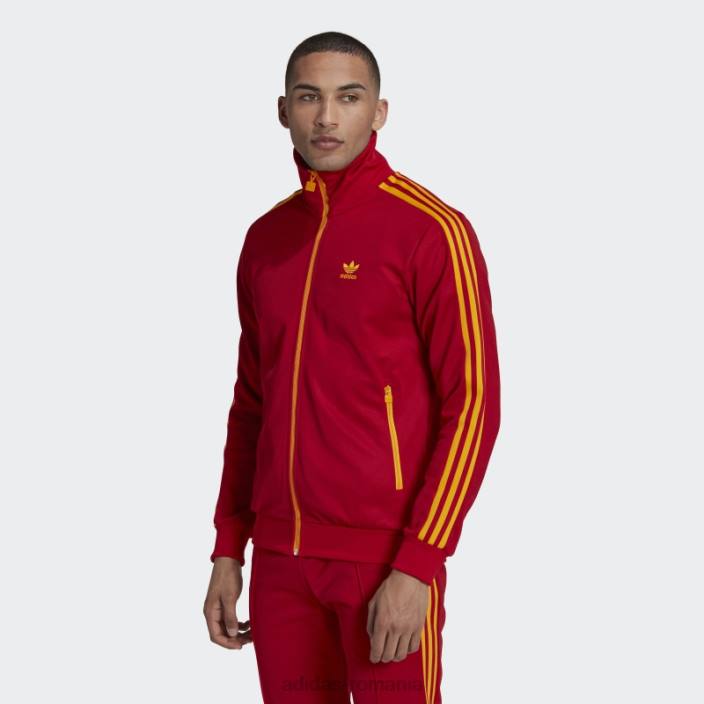 Adidas jachetă roșie beckenbauer adidas bărbați roșu/auriu de facultate 2JBN1503