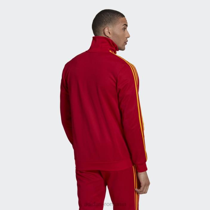 Adidas jachetă roșie beckenbauer adidas bărbați roșu/auriu de facultate 2JBN1503