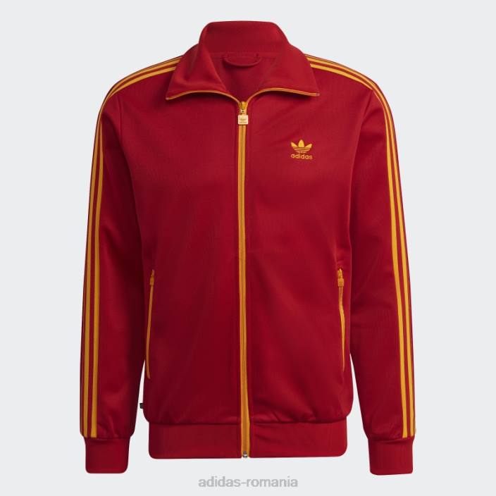 Adidas jachetă roșie beckenbauer adidas bărbați roșu/auriu de facultate 2JBN1503