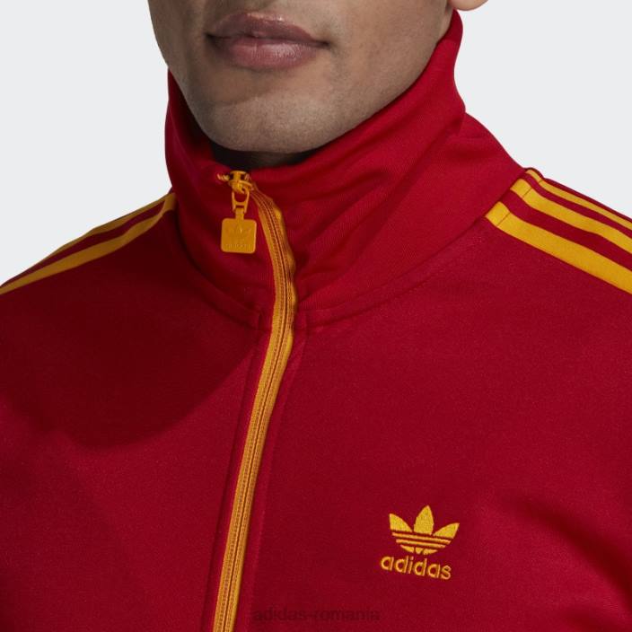Adidas jachetă roșie beckenbauer adidas bărbați roșu/auriu de facultate 2JBN1503
