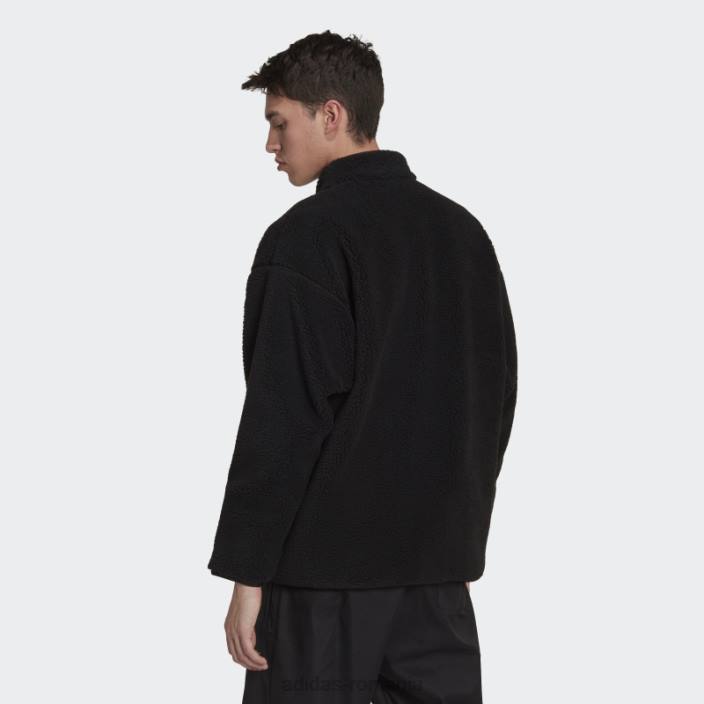 Adidas jachetă sherpa reclaim neagră bărbați negru 2JBN14635