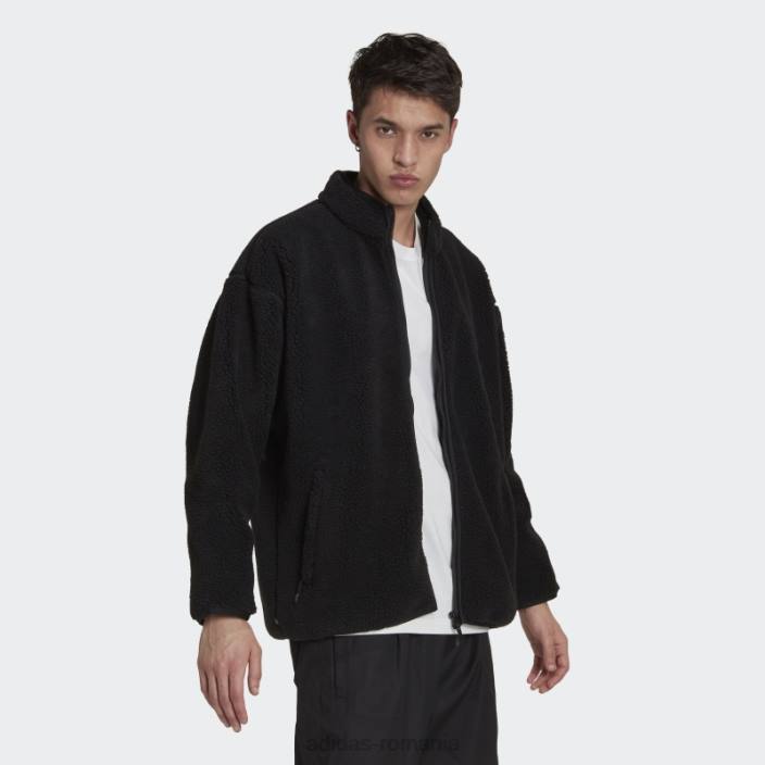 Adidas jachetă sherpa reclaim neagră bărbați negru 2JBN14635