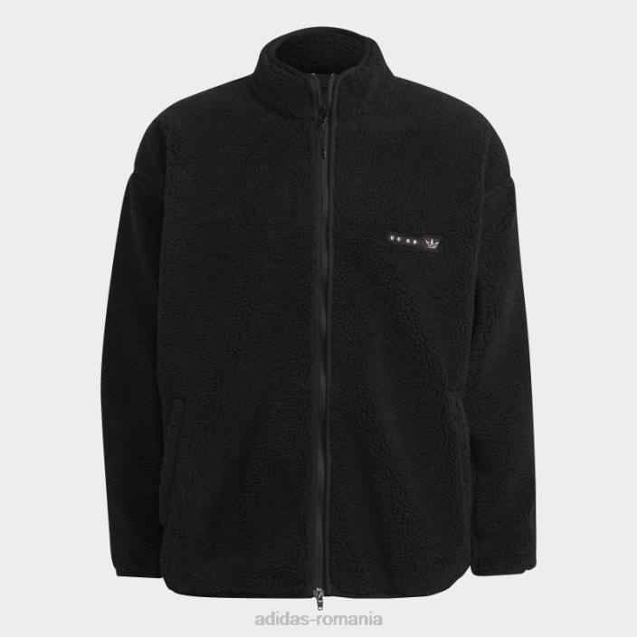 Adidas jachetă sherpa reclaim neagră bărbați negru 2JBN14635