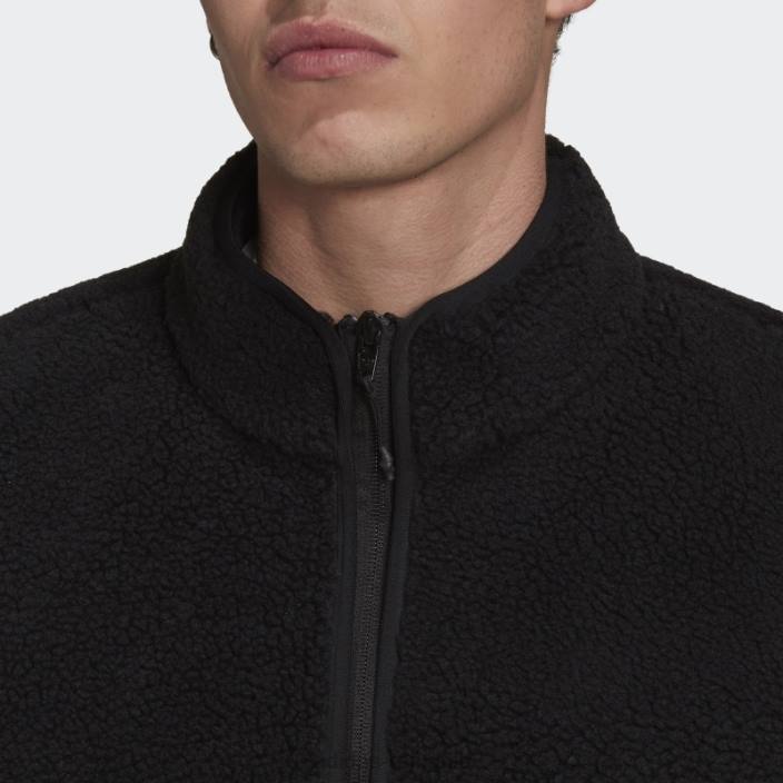 Adidas jachetă sherpa reclaim neagră bărbați negru 2JBN14635