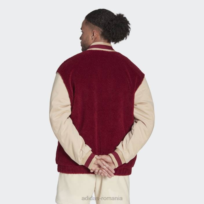 Adidas jacheta varsity burgundy bărbați Burgundia 2JBN14725