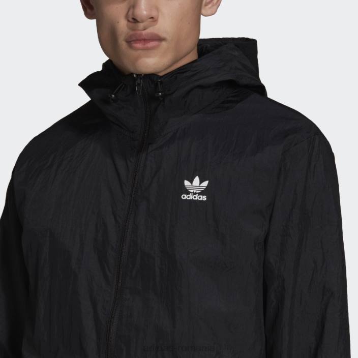 Adidas jacket negru adicolor essentials trefoil bărbați negru 2JBN6616