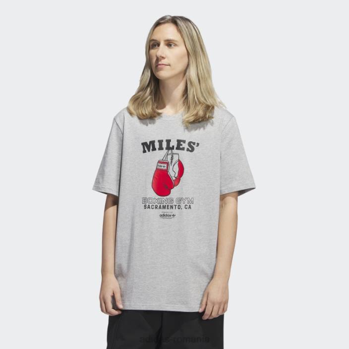 Adidas modă tricou cu mânecă scurtă pentru afaceri scarlet miles bărbați gri mediu/negru/stacojiu 2JBN858