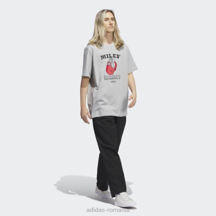 Adidas modă tricou cu mânecă scurtă pentru afaceri scarlet miles bărbați gri mediu/negru/stacojiu 2JBN858
