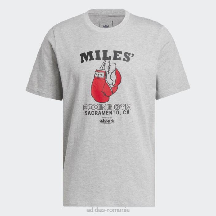 Adidas modă tricou cu mânecă scurtă pentru afaceri scarlet miles bărbați gri mediu/negru/stacojiu 2JBN858