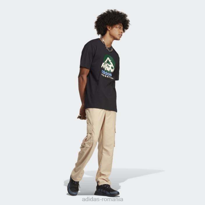 Adidas negru aventură munte fața tricou fashion bărbați negru 2JBN13223