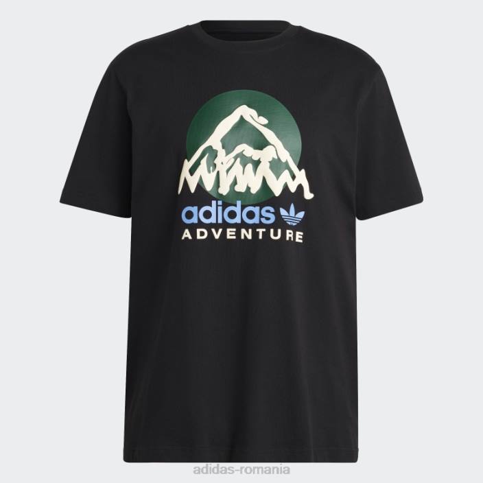 Adidas negru aventură munte fața tricou fashion bărbați negru 2JBN13223