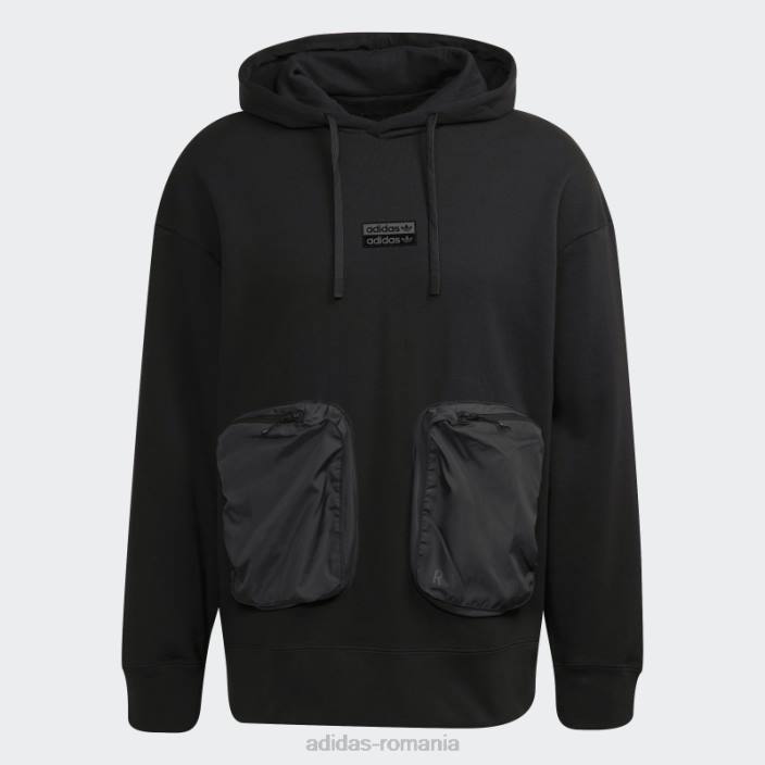 Adidas negru r.y.v. hanorac cu glugă larg bărbați negru 2JBN15263