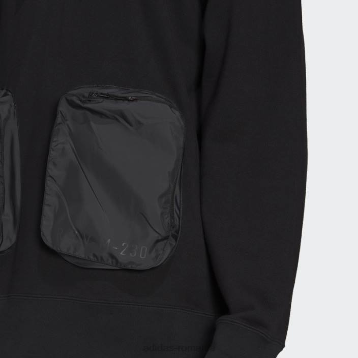 Adidas negru r.y.v. hanorac cu glugă larg bărbați negru 2JBN15263