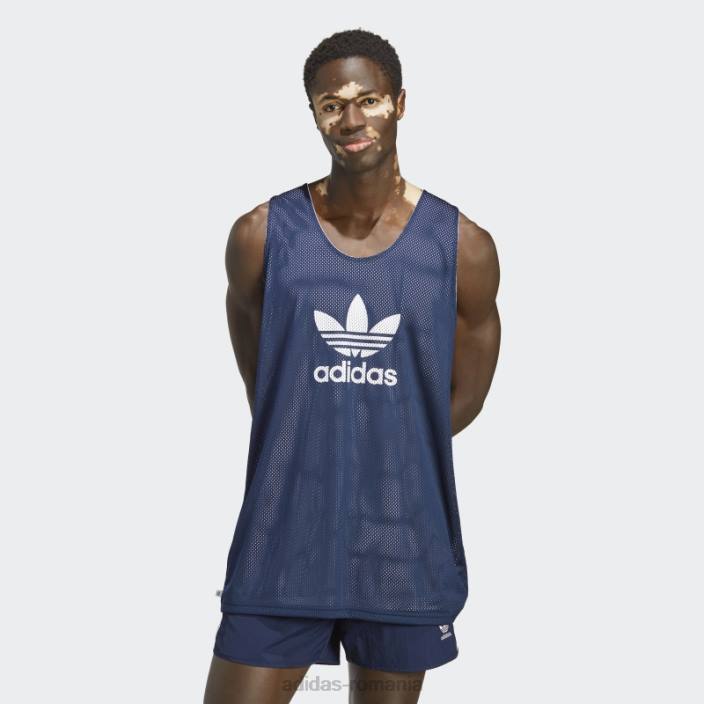 Adidas night indigo adicolor classics tricou baschet trefoil bărbați noapte indigo/alb 2JBN6724