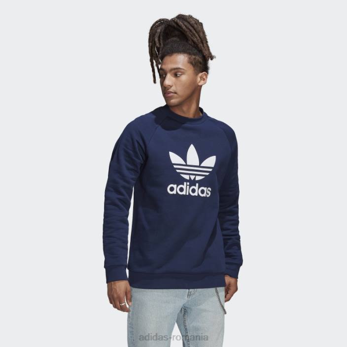 Adidas night indigo adicolor classics trifoil hanorac crewgate bărbați indigo de noapte 2JBN6587