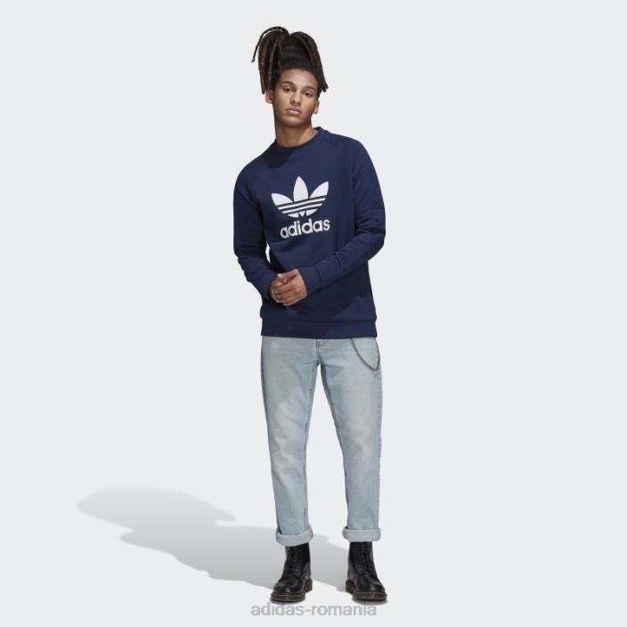 Adidas night indigo adicolor classics trifoil hanorac crewgate bărbați indigo de noapte 2JBN6587