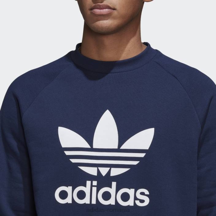 Adidas night indigo adicolor classics trifoil hanorac crewgate bărbați indigo de noapte 2JBN6587