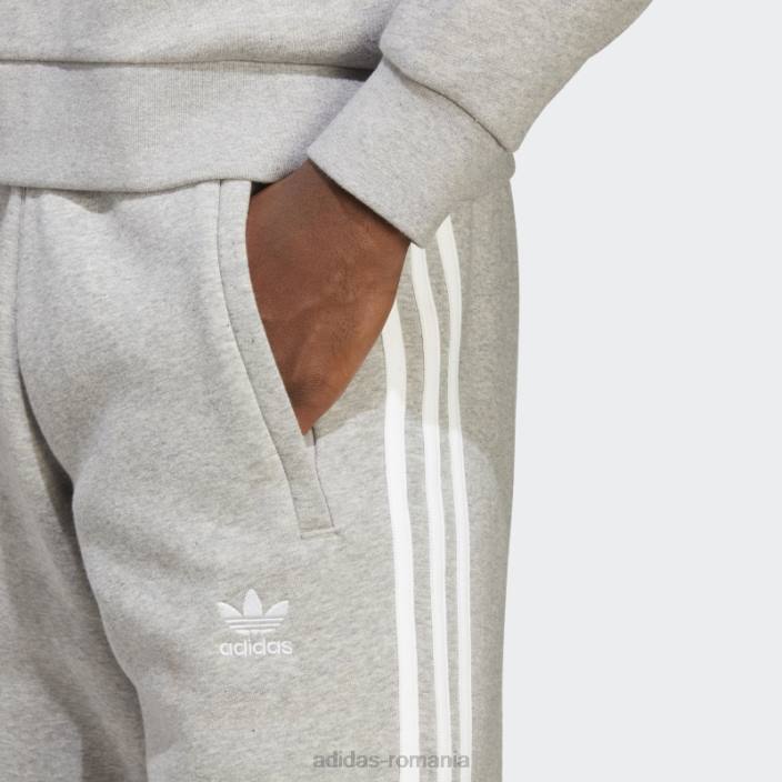Adidas pantaloni adicolor classics cu 3 dungi gri mediu bărbați gri mediu 2JBN5000