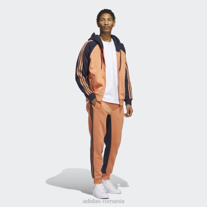 Adidas pantaloni adidas hazy copper sst fleece bărbați cupru/cerneală neclară 2JBN6051