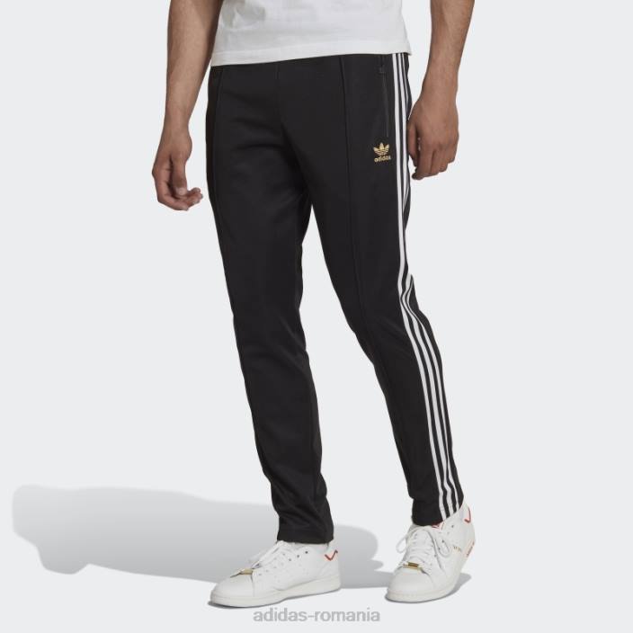 Adidas pantaloni beckenbauer negri adidas bărbați negru/alb/auriu metalic 2JBN1278