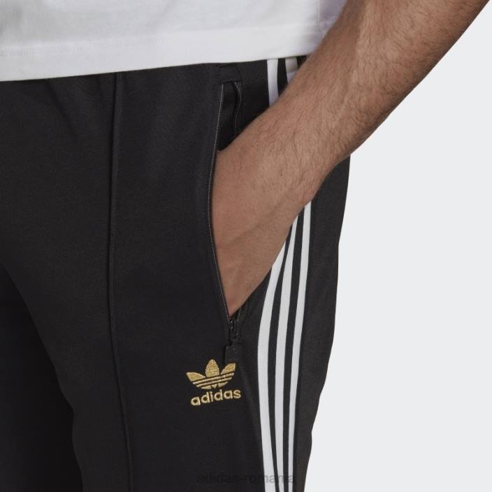 Adidas pantaloni beckenbauer negri adidas bărbați negru/alb/auriu metalic 2JBN1278