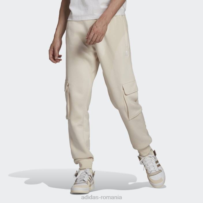 Adidas pantaloni cargo adicolor essentials trefoil alb bărbați alb 2JBN7544