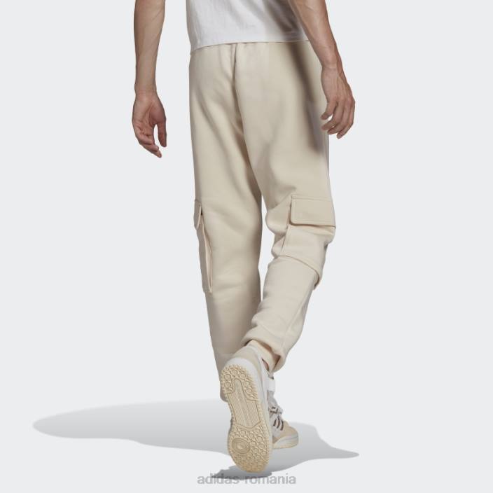 Adidas pantaloni cargo adicolor essentials trefoil alb bărbați alb 2JBN7544