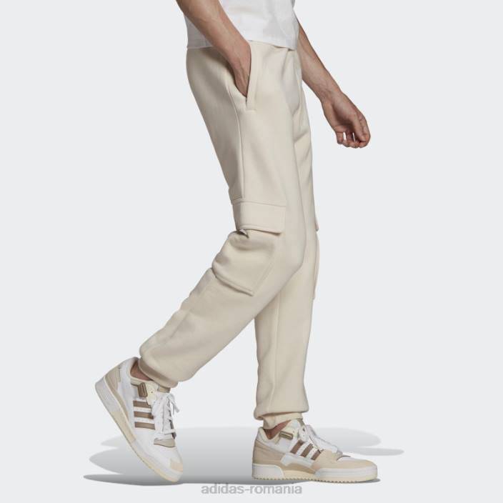 Adidas pantaloni cargo adicolor essentials trefoil alb bărbați alb 2JBN7544
