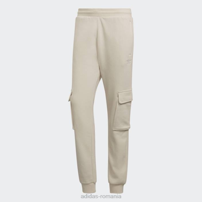 Adidas pantaloni cargo adicolor essentials trefoil alb bărbați alb 2JBN7544