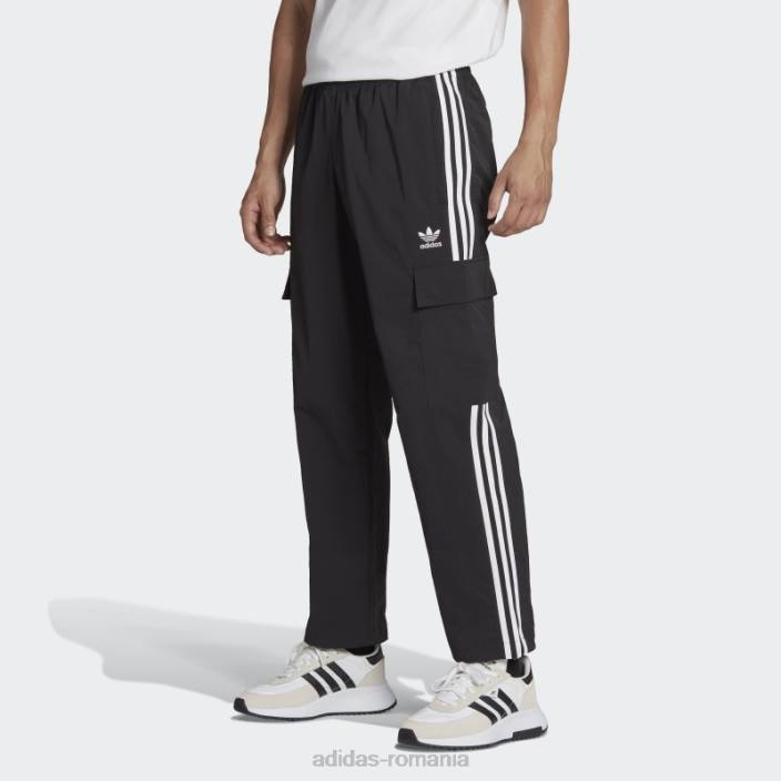 Adidas pantaloni cargo negri adicolor classics cu 3 dungi adidas bărbați negru 2JBN975