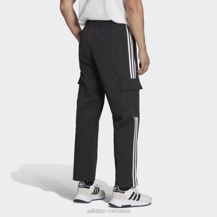 Adidas pantaloni cargo negri adicolor classics cu 3 dungi adidas bărbați negru 2JBN975