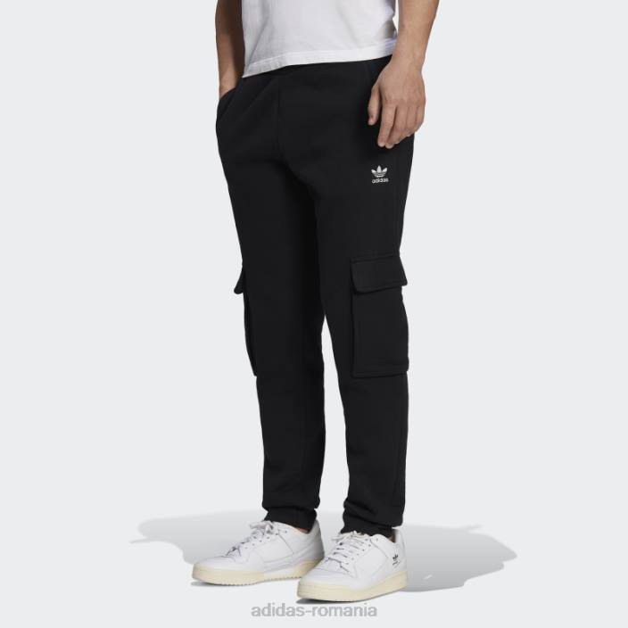 Adidas pantaloni cargo negri adicolor essentials trefoil adidas bărbați negru 2JBN1671