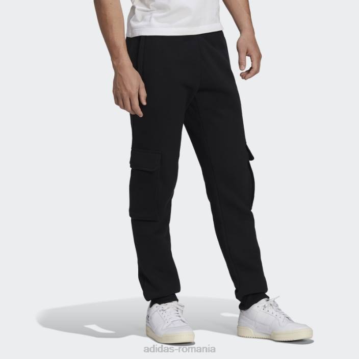 Adidas pantaloni cargo negri adicolor essentials trefoil adidas bărbați negru 2JBN1671
