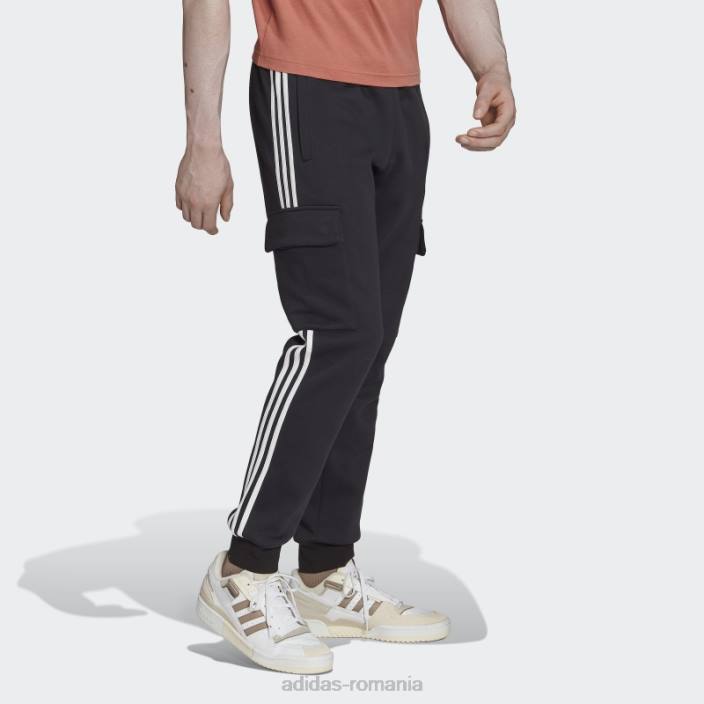 Adidas pantaloni cargo slim adicolor cu 3 dungi adidas bărbați negru 2JBN6927