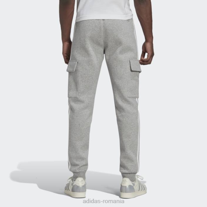 Adidas pantaloni cargo slim adicolor cu 3 dungi gri mediu bărbați gri mediu 2JBN6718