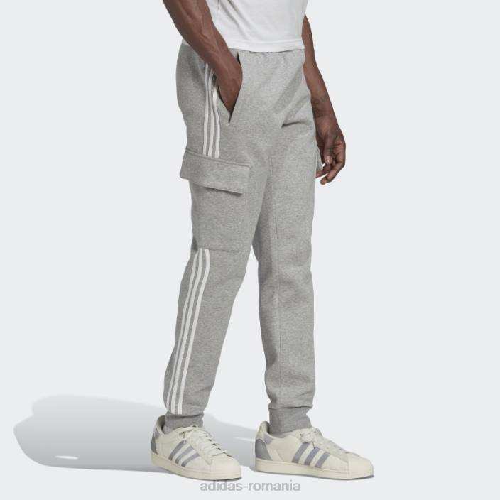 Adidas pantaloni cargo slim adicolor cu 3 dungi gri mediu bărbați gri mediu 2JBN6718