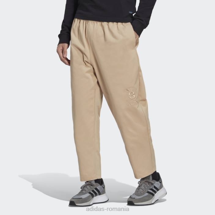 Adidas pantaloni chino campus cu grafică bej adidas bărbați bej 2JBN7131